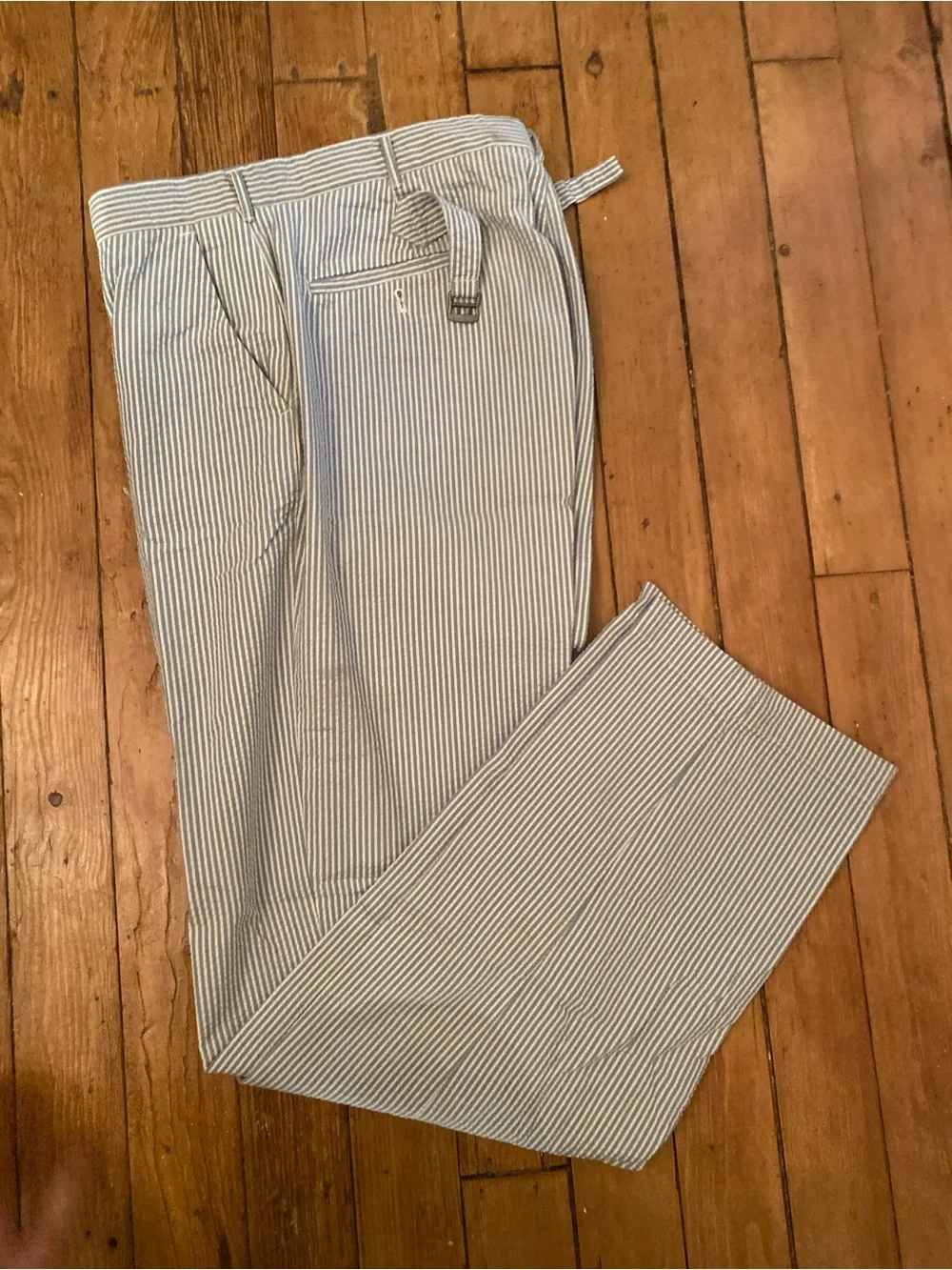 Polo Ralph Lauren Men's Blue and White Seersucker Pants